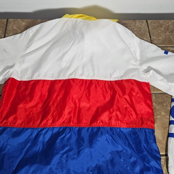 Polaroid Hooded White Jacket Pullover Supercolor Windbreaker Size M - Picture 5 of 8